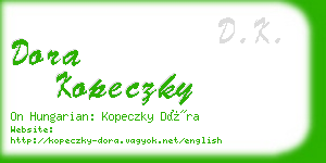 dora kopeczky business card